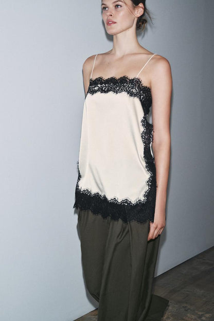 VERA | Satin-Minikleid mit Spitze