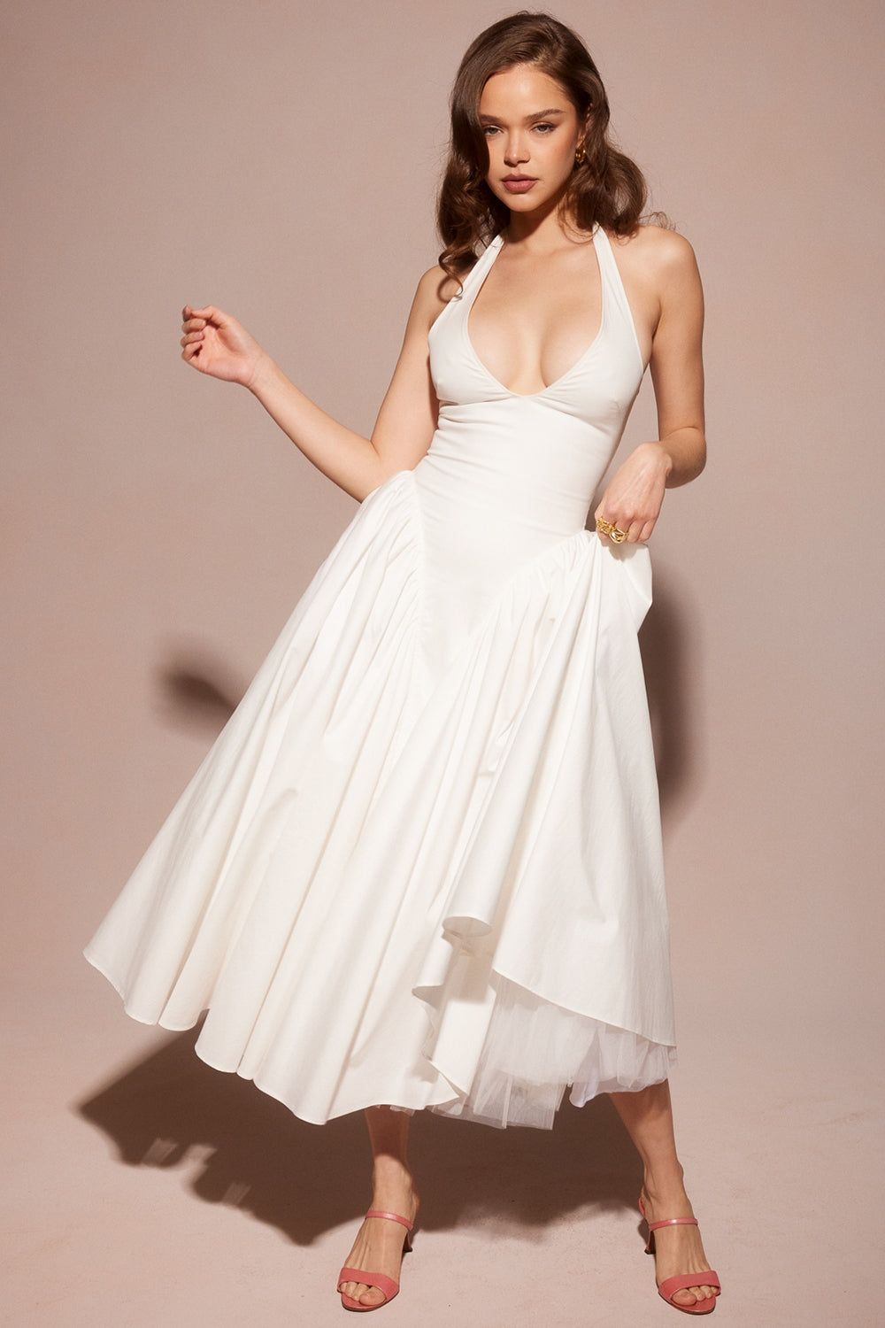 CHEYENNE | Luxuriöses Midi-Kleid mit Tiefem Ausschnitt