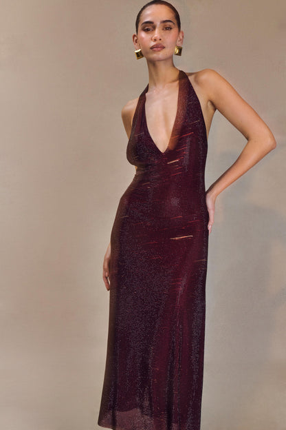 MEGAN | Pailletten-Halterkleid