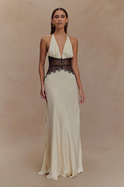 SELINA | Stilvolles Maxikleid mit Transparenter Taille