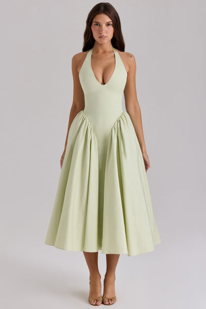 CHEYENNE | Luxuriöses Midi-Kleid mit Tiefem Ausschnitt