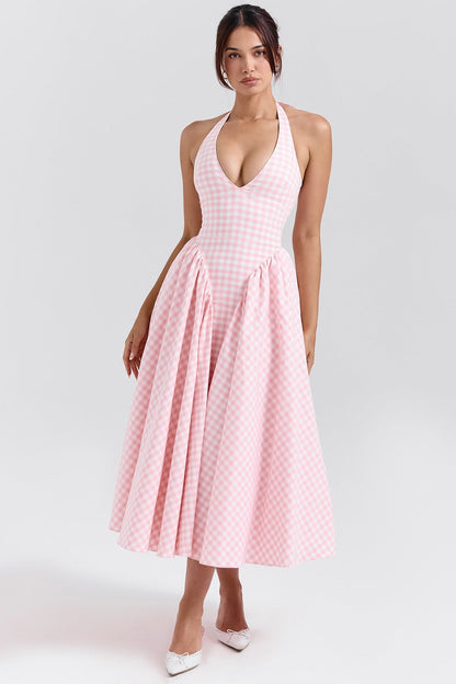 CHEYENNE | Luxuriöses Midi-Kleid mit Tiefem Ausschnitt