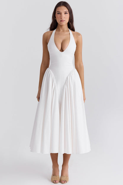 CHEYENNE | Luxuriöses Midi-Kleid mit Tiefem Ausschnitt