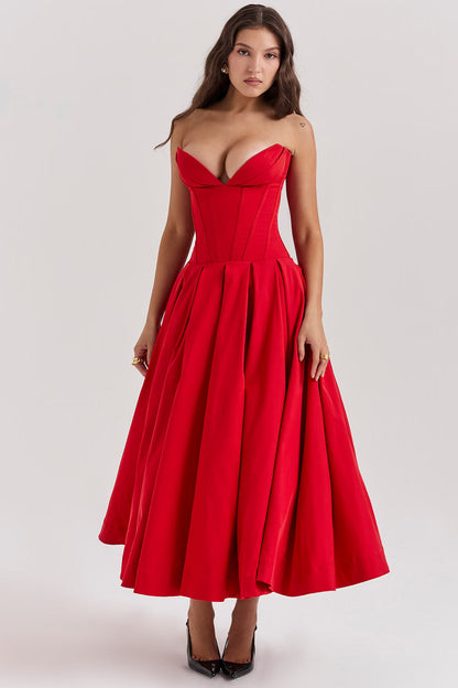 FEMKE | Trägerloses Midikleid