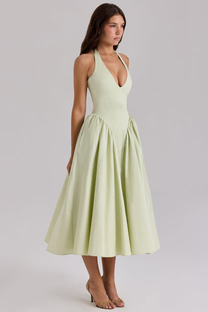 CHEYENNE | Luxuriöses Midi-Kleid mit Tiefem Ausschnitt