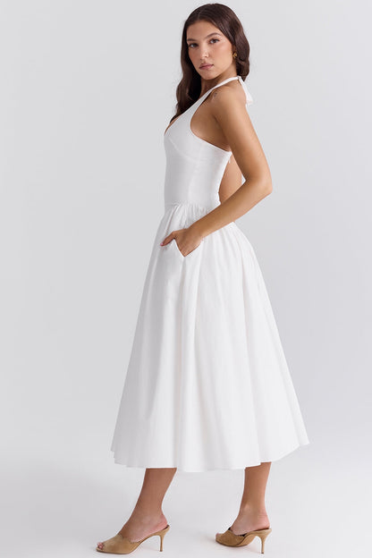 CHEYENNE | Luxuriöses Midi-Kleid mit Tiefem Ausschnitt