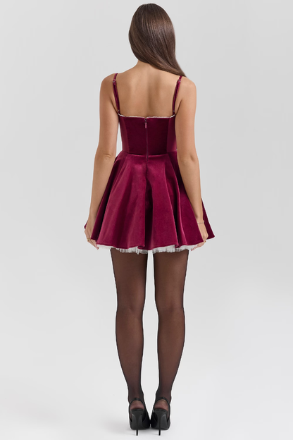 CELESTE | Samt-Mini-Kleid
