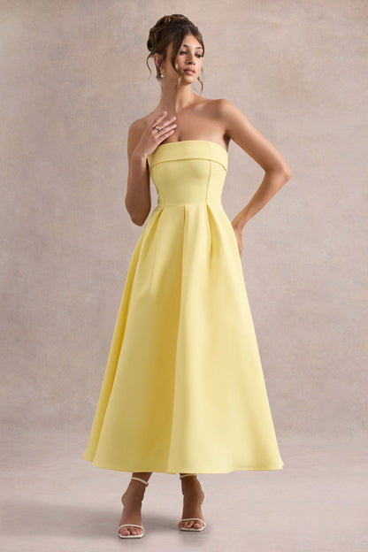 ANNE | Stilvolles Midi-Kleid mit Schulterfreiem Ausschnitt